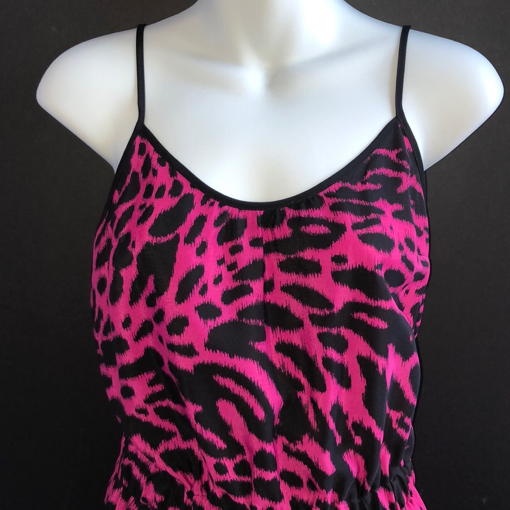 Michael Kors Fuchsia/Black Animal Print Jumpsuit